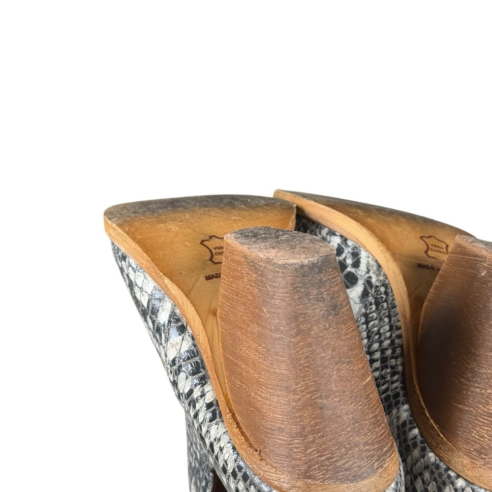 Makis Kotris Snake Leather Women's Cowboy Ankle Boots Sz‎ 39 Made in Greece - Picture 11 of 16